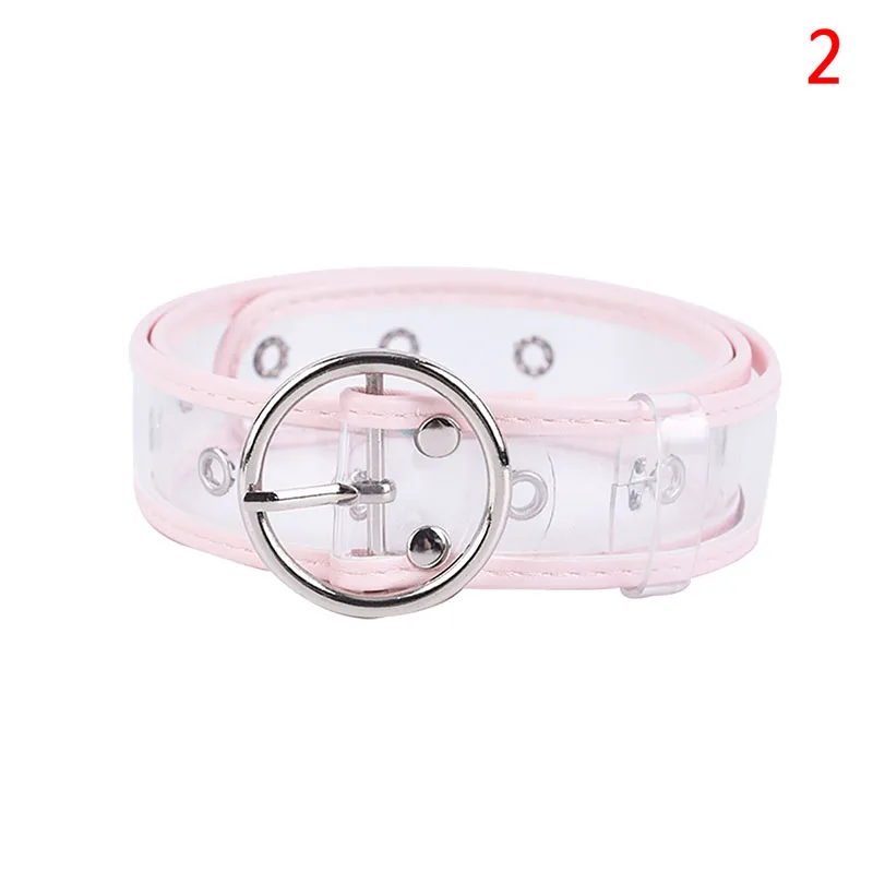

NEW Cute Transparent PVC Belts Heart/Square/Round Buckle Women Fashion Casual Strap Multi Color Jeans Belt