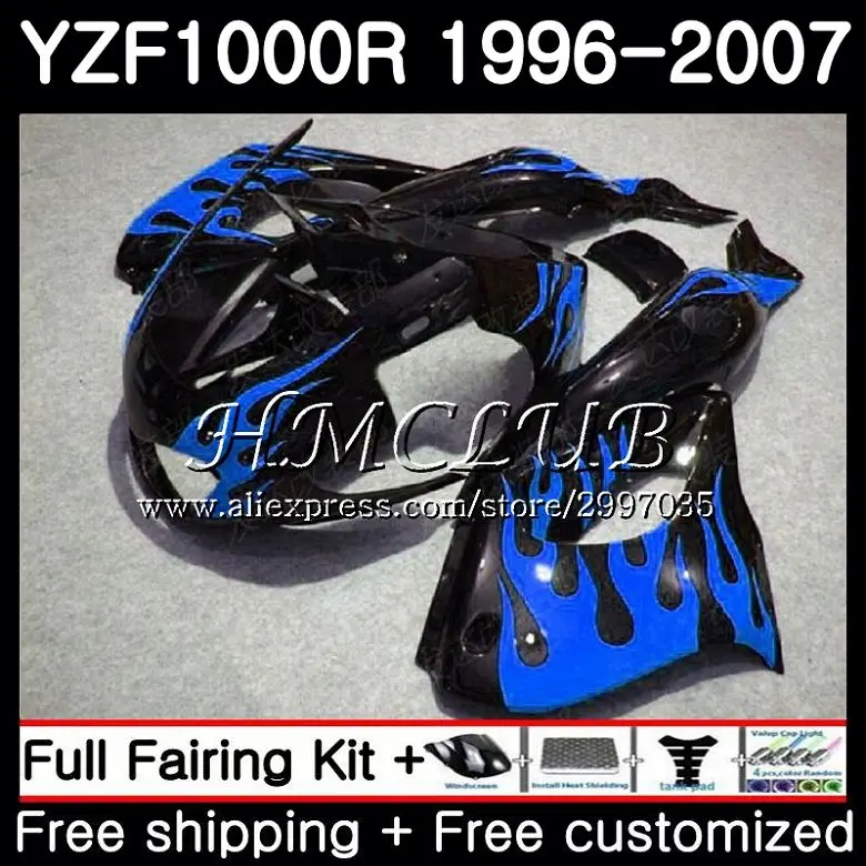 

Thunderace For YAMAHA YZF1000R Blue flames 96 97 98 99 00 01 21HC.9 YZF 1000R YZF-1000R 1996 1997 1998 1999 2000 2001 Fairing