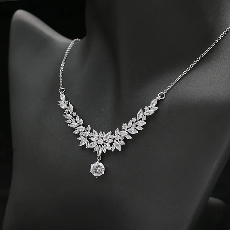 Набор украшений SLBRIDAL из меди и свадебные с кубическим цирконом Свадебный