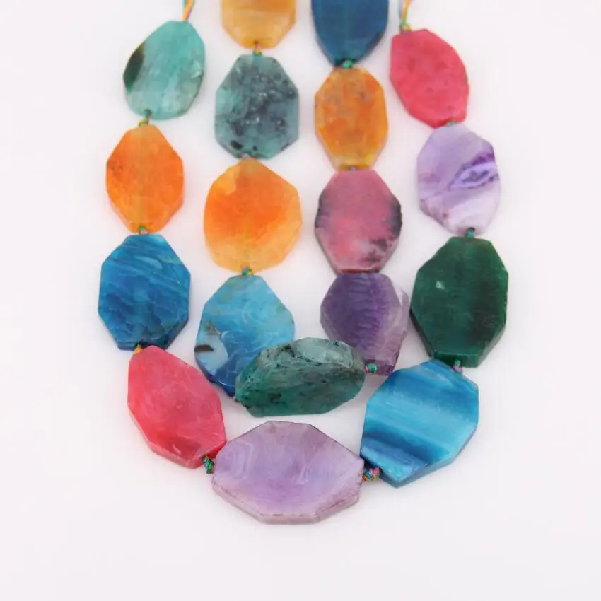 Разноцветный полированный натуральный Драконий вены Achate граненные овальные