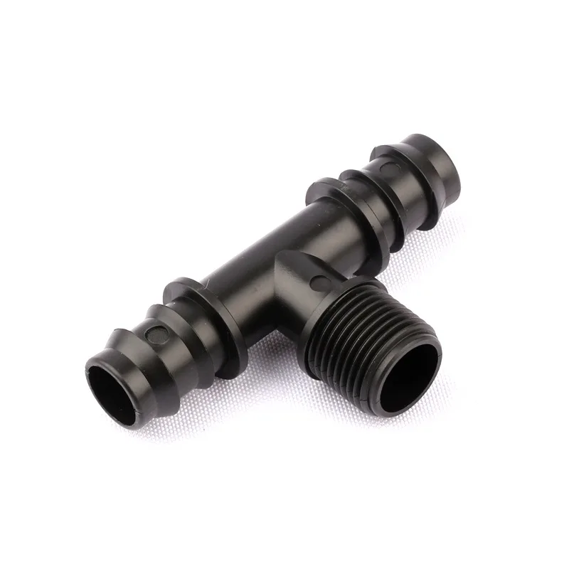 

6pcs 1/2 Inch Male Thread To 20mm Tee PE Hose Barbed Connector Greenhouse Spigot Tee Joint Drip Irrigation System Pipe Fittings