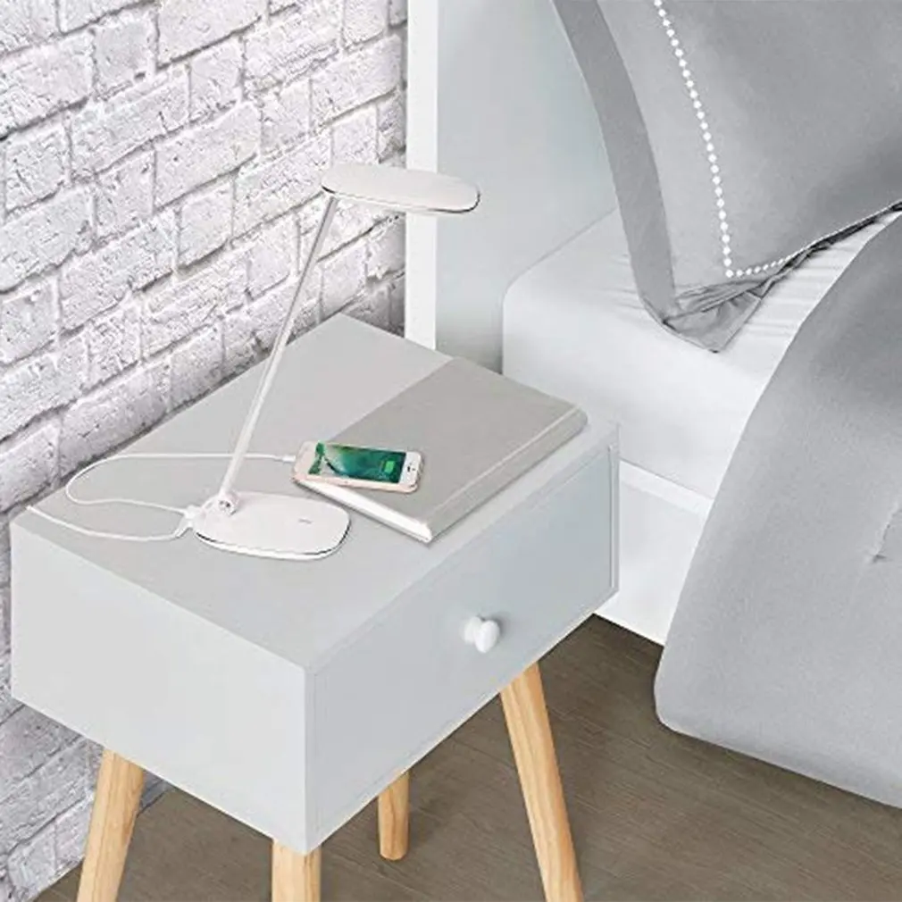 Pebble Dimmable настольная лампа с зарядка через usb порты и разъёмы минималистский