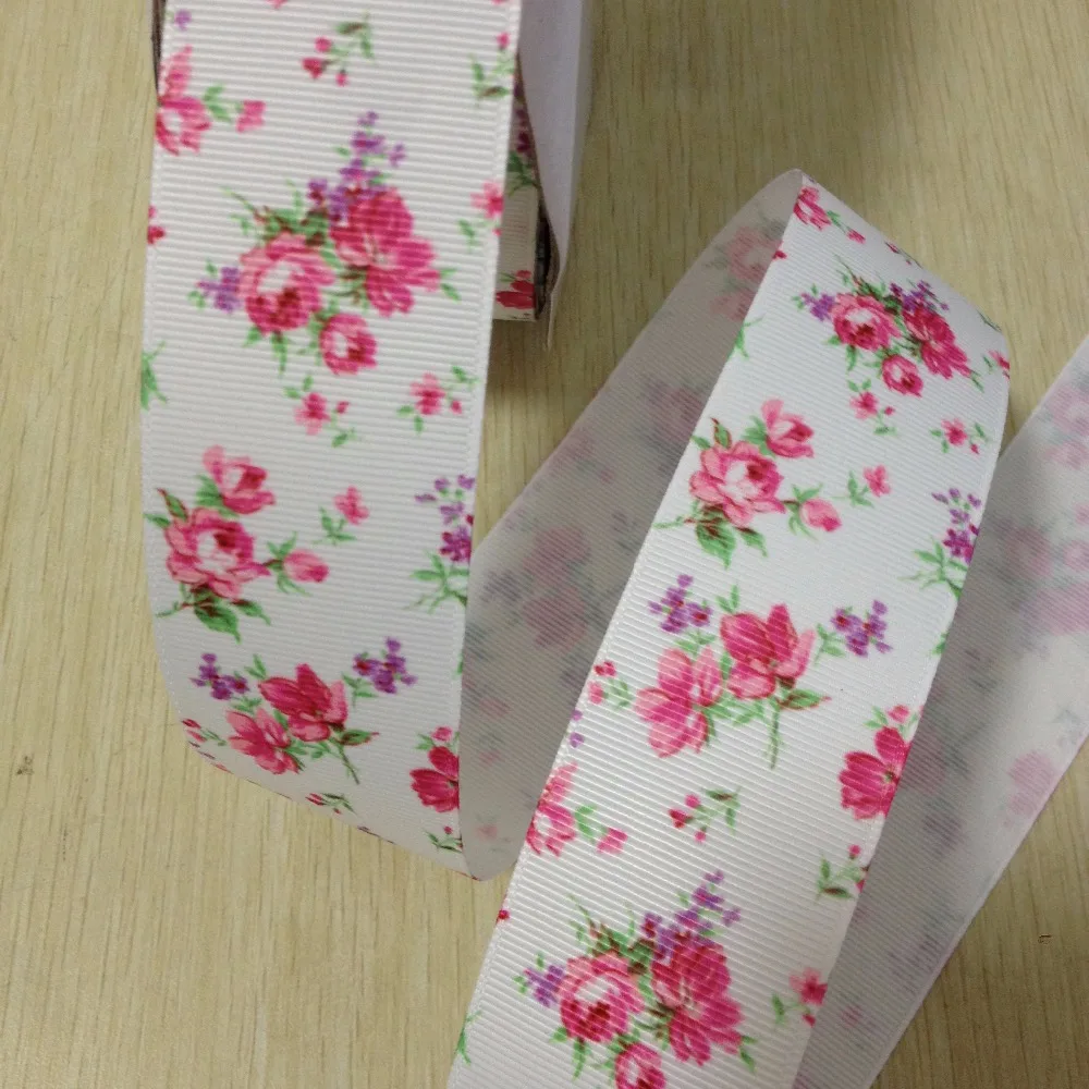 Выберите размер 9 16 22 25 38 50 75 мм ширина ленты с цветами цветочным принтом Grosgrain или