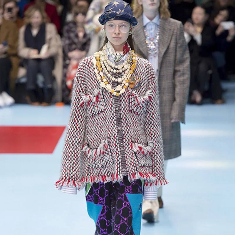 Высококачественная трикотажная куртка новинка 2019 модный вязаный свитер