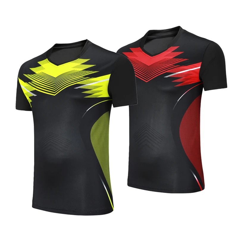 Рубашка для бадминтона Мужская и женская быстросохнущая настольного тенниса