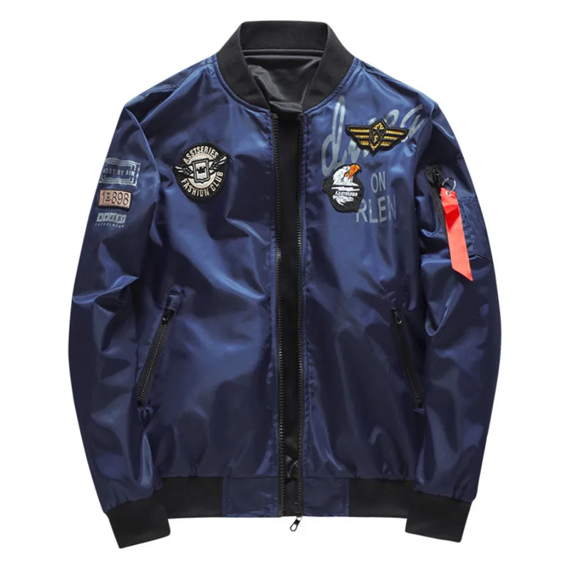 Мужская куртка-бомбер в стиле милитари осенняя бейсбольная куртка-пилот