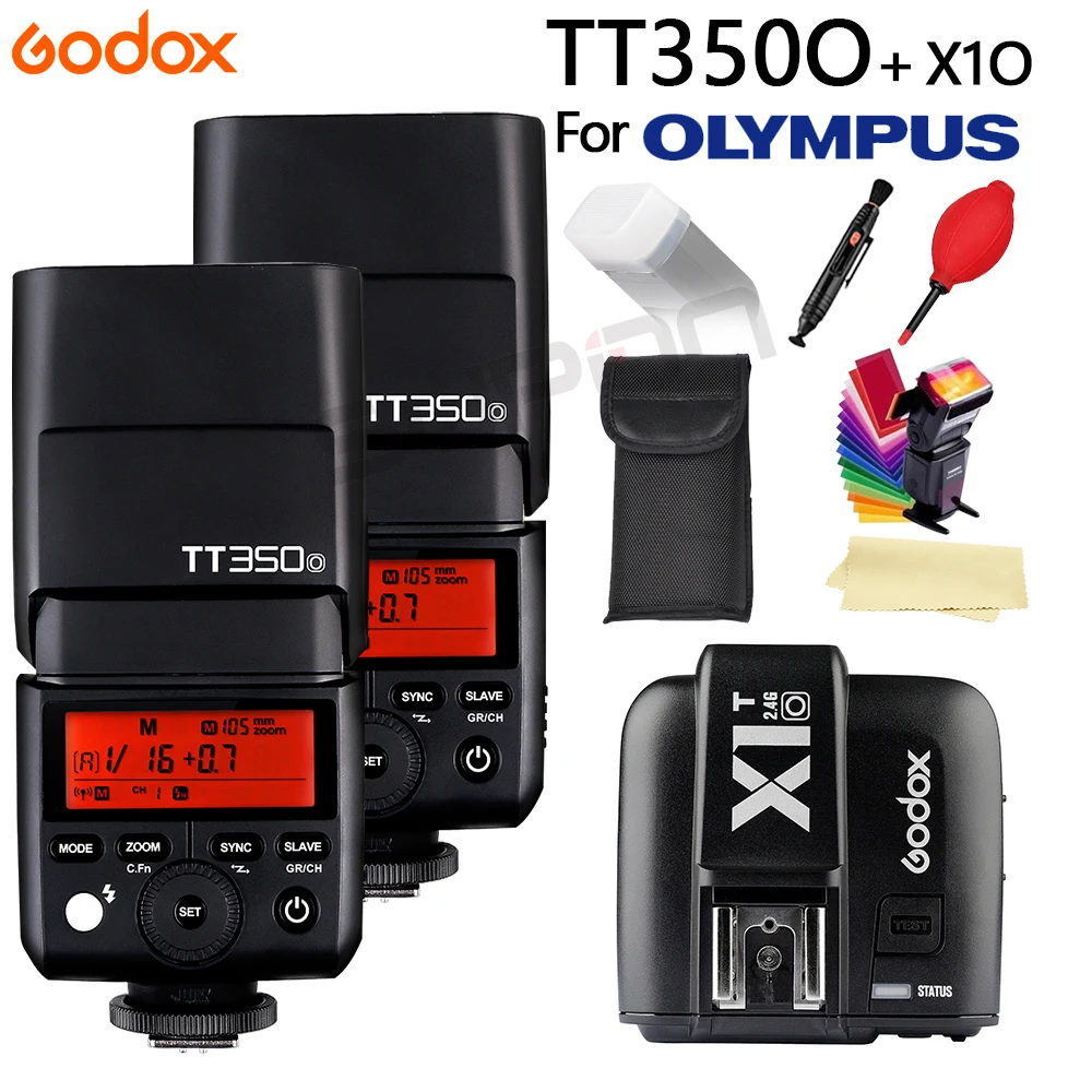 Godox Mini TT350O Speedlite TTL HSS1/8000S GN36 Camera Flash Pocket lights TT350-O+ X1T-O+ Gift kit for Olympus | Электроника