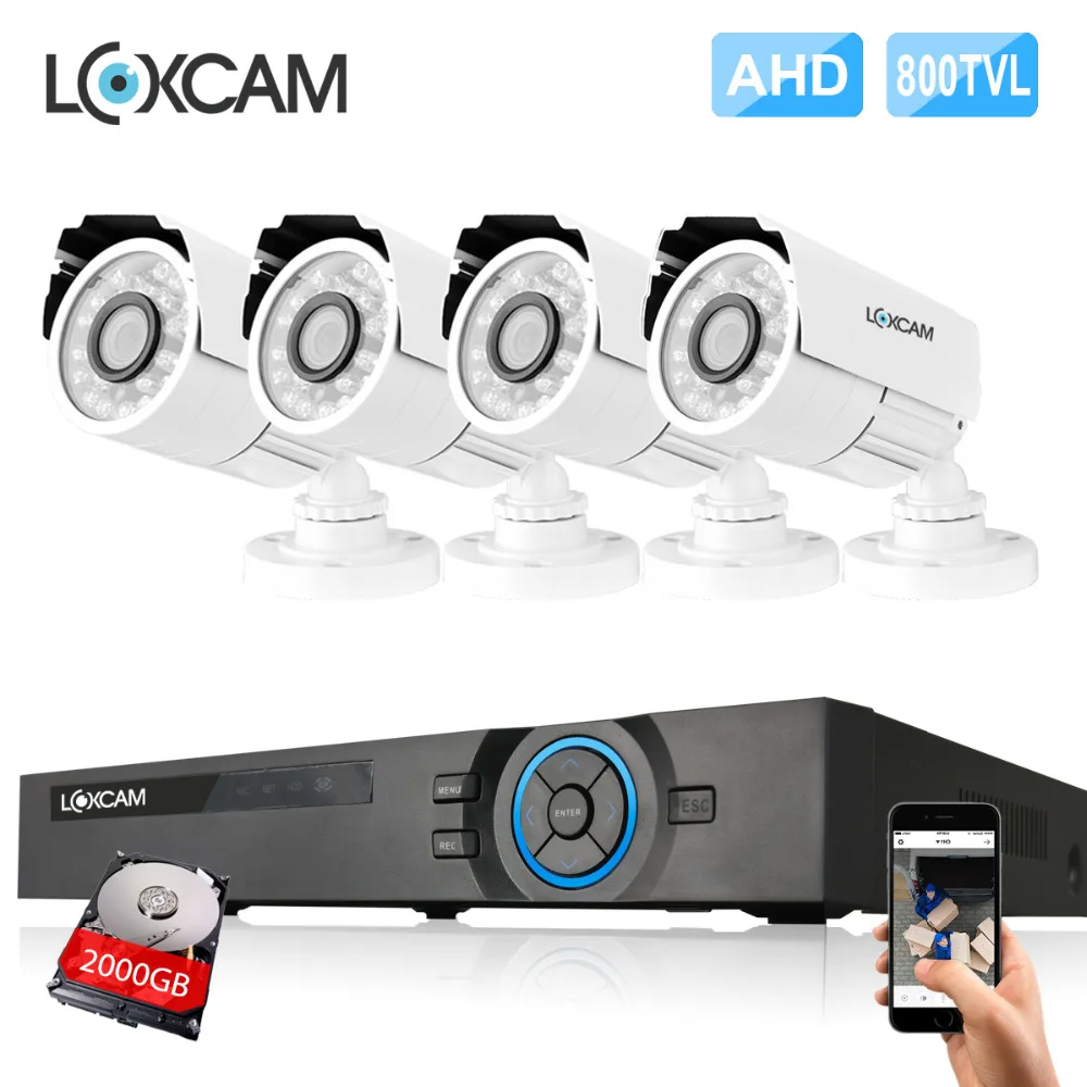 4 канала AHD DVR HDMI 1080 P комплект шт. CMOS 800TVL безопасности камера Системы IP66 наружная