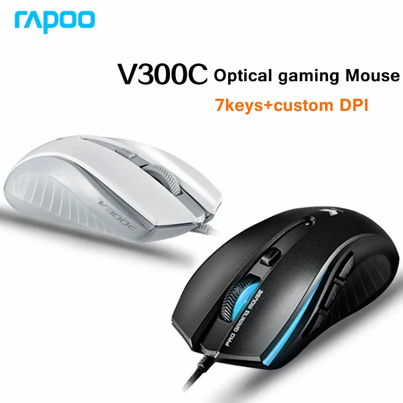 Оригинальная игровая мышь Rapoo V300C профессиональная оптическая Проводная USB LED 7