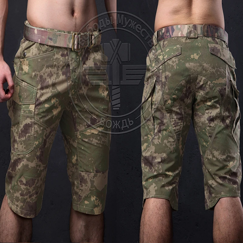 Брюки-Капри мужские из хлопка и полиэстера камуфляжные быстросохнущие | Спорт