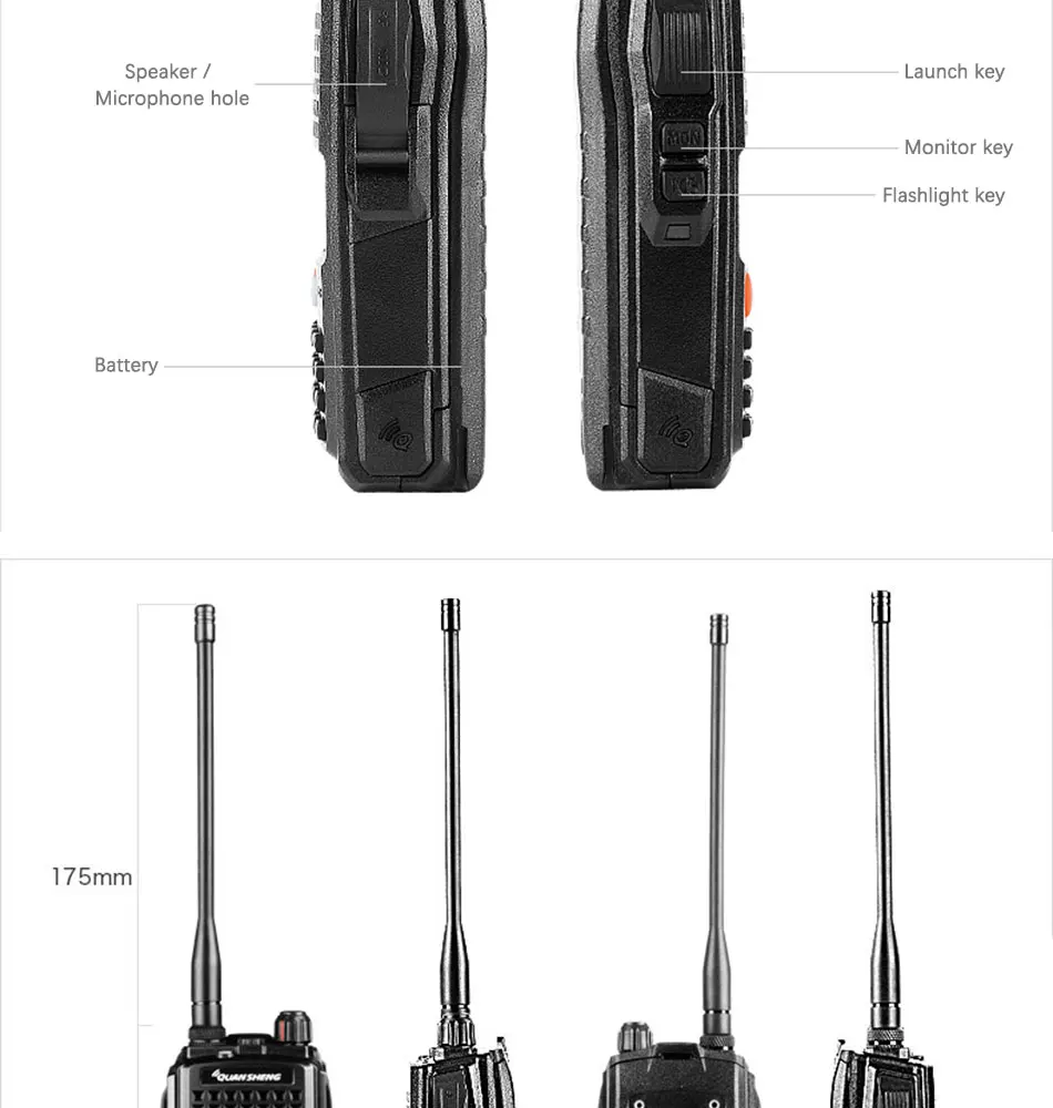 10 Вт QuanSheng TG-K10AT Walkie Talkie 10 км TG K10AT радио Comunicador 10 км UHF400-470MHz дополнительно VHF Band двухстороннее радио 4000 мАч