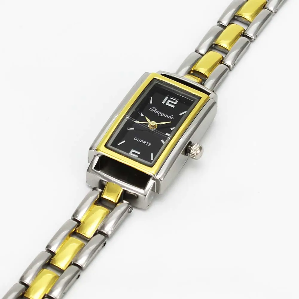 Элегантные Простые Женская Мода прямоугольник Дело браслет часы женские цепи