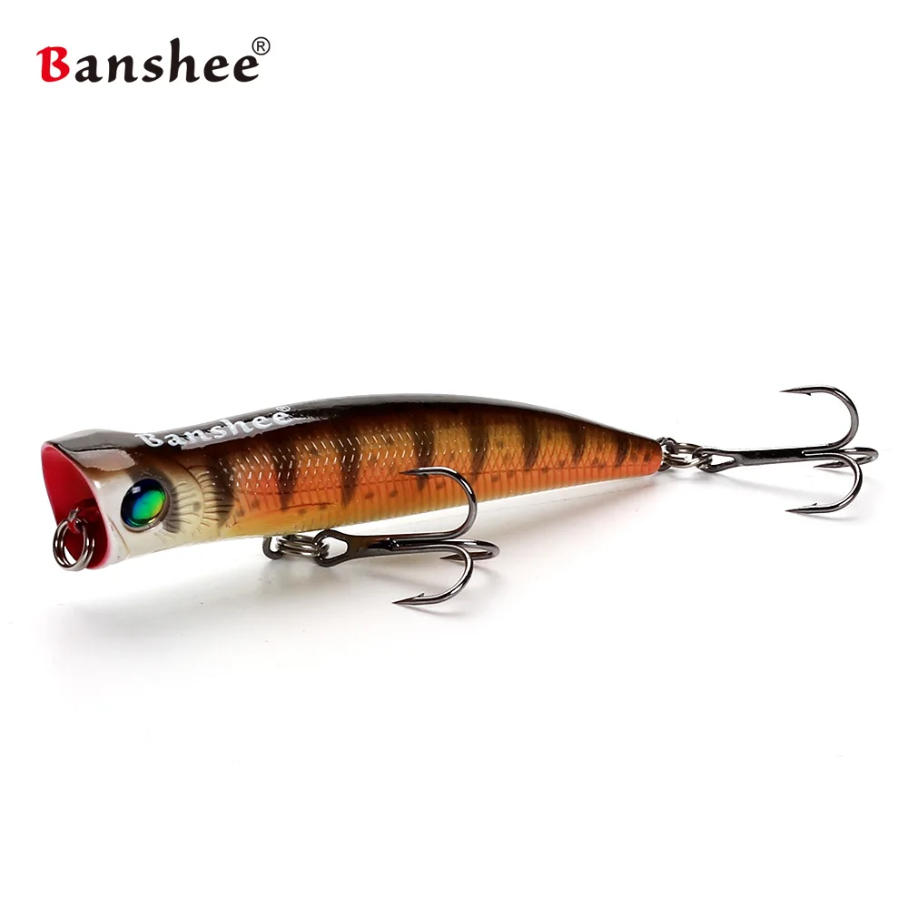 Banshee 6pcs/lot 80mm 8g VP02 Fishing Lure Rattle Sound Wobbler Artificial Hard Bait 6 Colors Freshwater Bass Popper | Спорт и