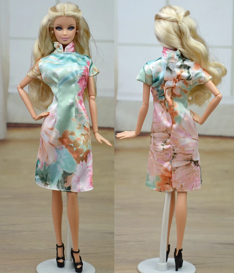 Китайское традиционное платье Qipao для куклы Барби чонсам уникальные вечерние