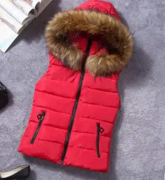 LZJ M-XXL,, бренд, весна-осень, тонкий пуховик, хлопок, женский жилет, теплый, хлопок, с капюшоном, зимний, размера плюс, женский жилет - Цвет: red