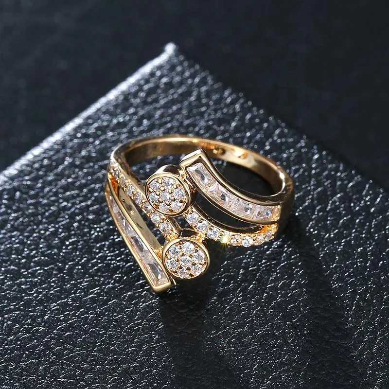 

HONGHONG High-quality Cubic Zircon Bangle & Bracelet Rings Jewelry Suit for Women personality Fashion Jewelry Accessory