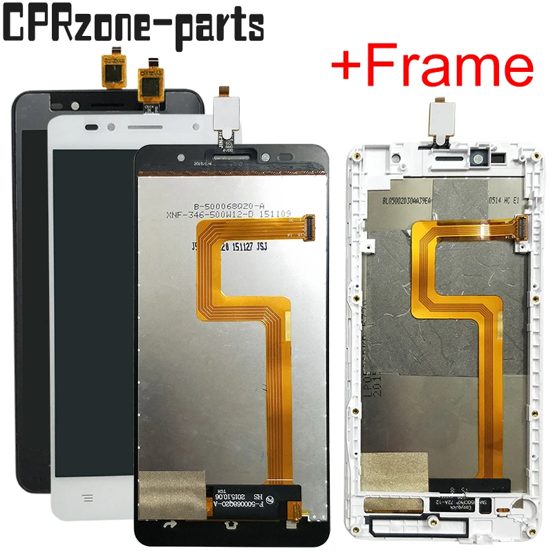 

5.0" Black / White with frame For Siswoo C50 Longbow C50 lcd display with touch screen digitizer sensor panel assembly