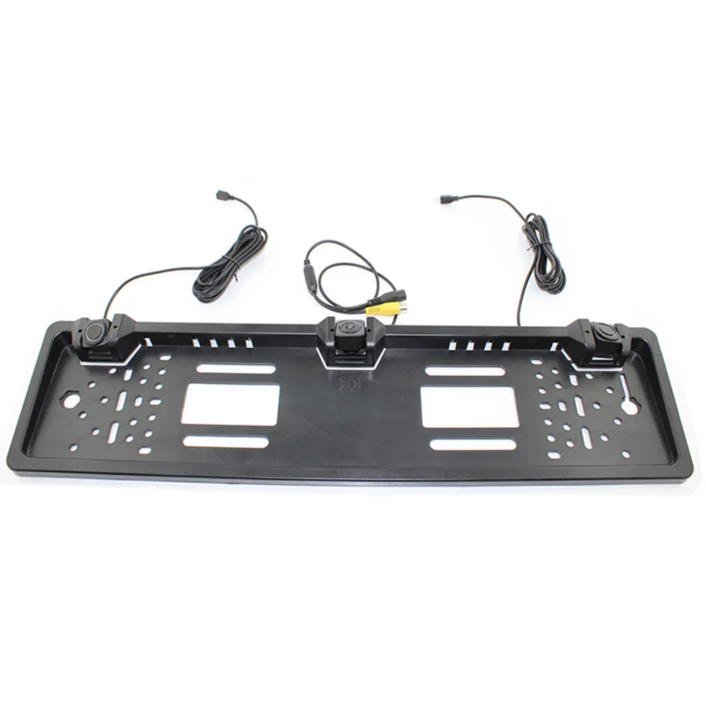 Car LED reversing radar parking sensor system with 3 ultrasonic sensors on the frame of EU plate | Автомобили и мотоциклы