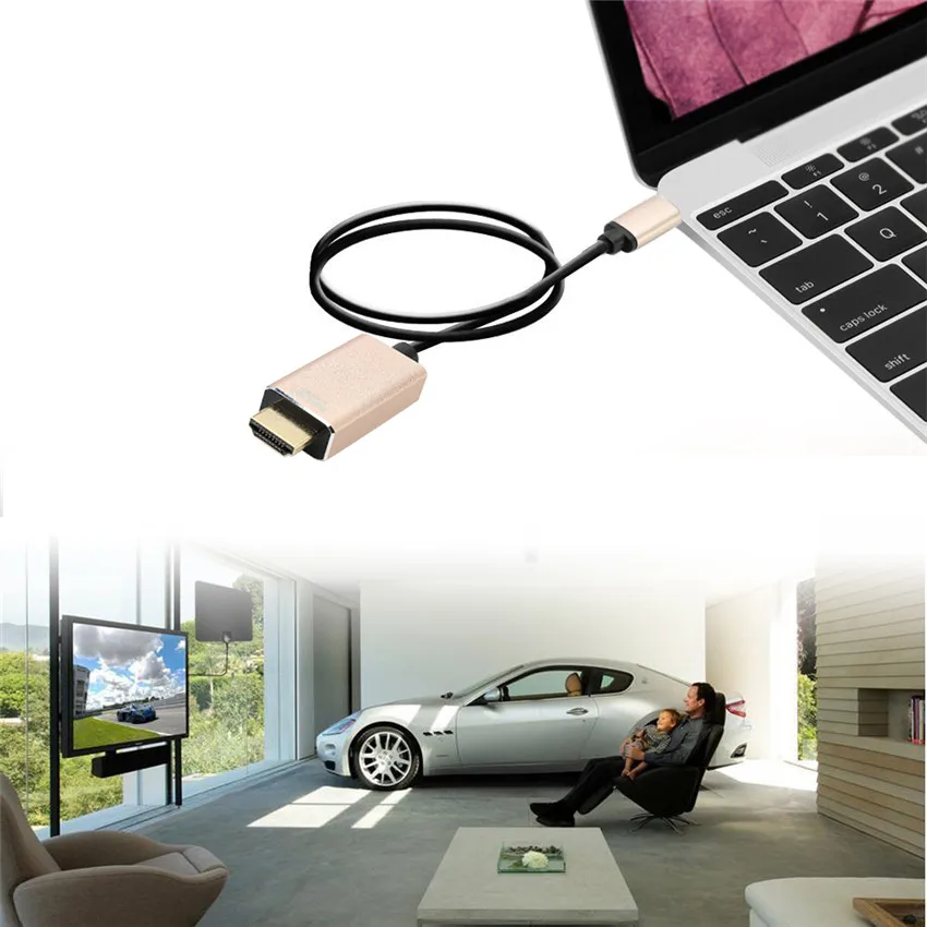 USB Type C к HDMI кабель 4K 60HZ конвертер папа мужчине адаптер 1 8 м алюминиевый корпус для