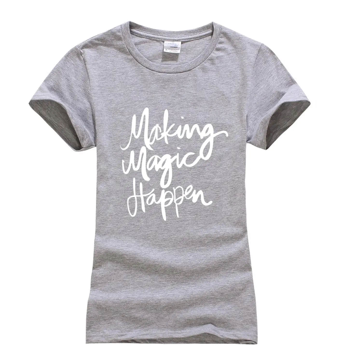 2017 Summer Making Magic Happen Printed Women T-Shirt Fashion Harajuku Brand Korean Tee Shirt Femme Funny Punk Slim Hipster Tops | Женская