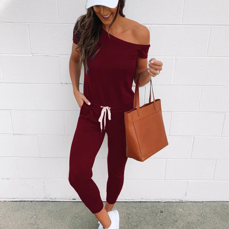 

Women Sexy Bodysuits Women With Belt Body Femme Macacao Feminino Solid Color Playsuit Overalls Print Spring Summer Jumpsuit J1