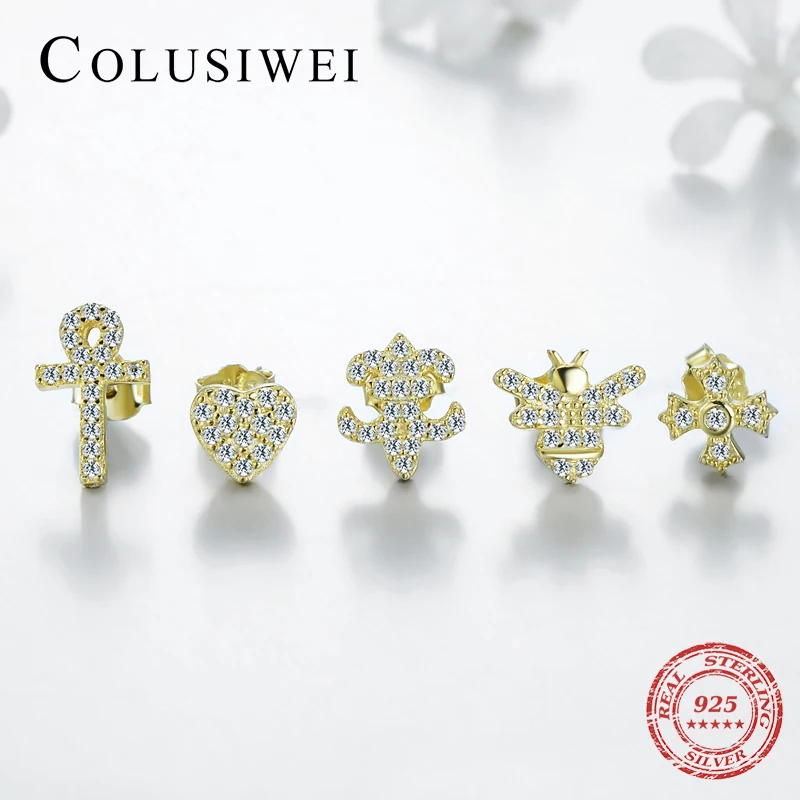 COLUSIWEI Лидер продаж Подлинная 925 стерлингового серебра с милой 9 Стиль небольшие
