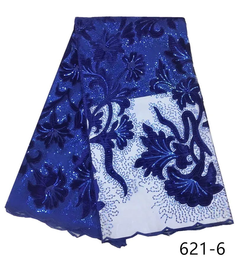 

2019 Latest Nigerian Lace Fabric Sequin Embroidery Tulle Lace Fabric High Quality African French Lace Fabric For Wedding 621