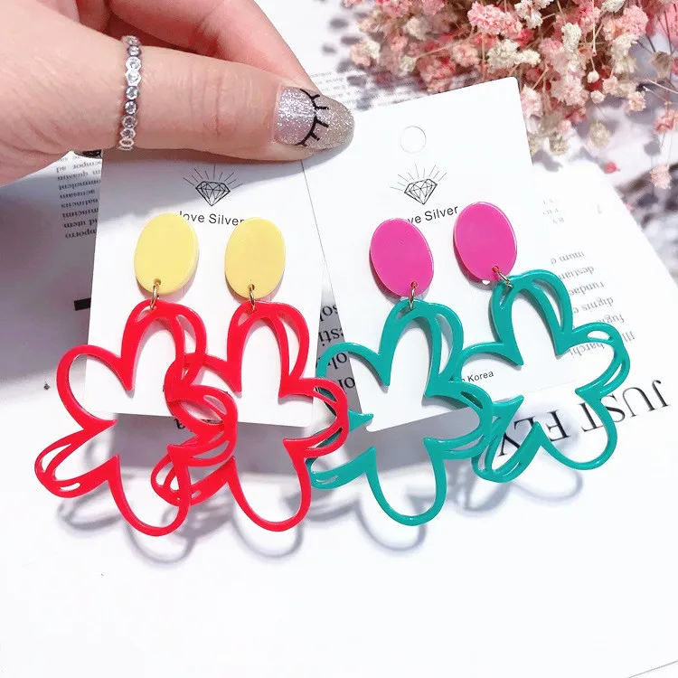 Акриловые цветок серьги гипоаллергенный fadeless сплав моды для женщин Подарки