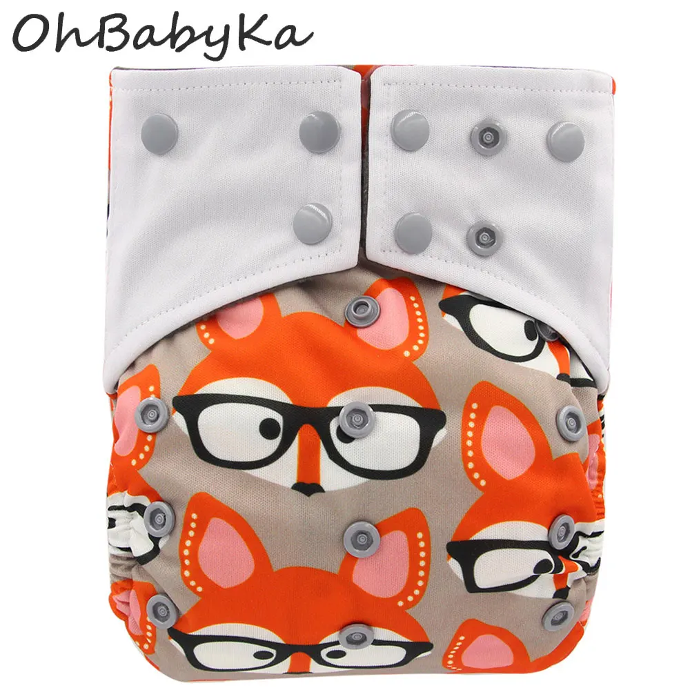 Детский многоразовый подгузник Ohbabyka тканевый с угольным бамбуком смываемый