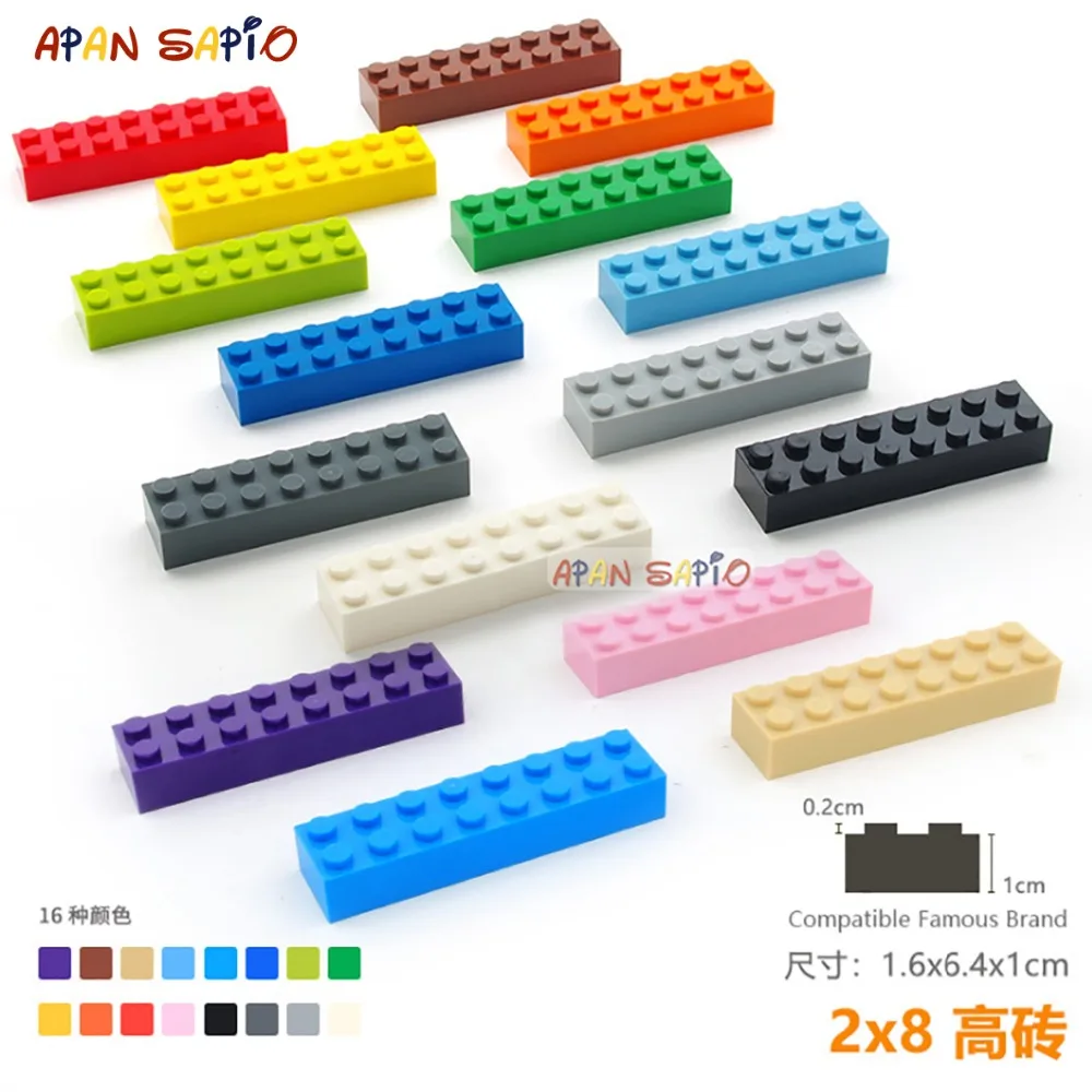 5 шт./лот Детский конструктор сделай сам толстые строительные блоки 2x8