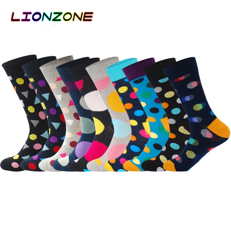 LIONZONE мужские 2018 британские повседневные счастливые носки в горошек дизайн гей
