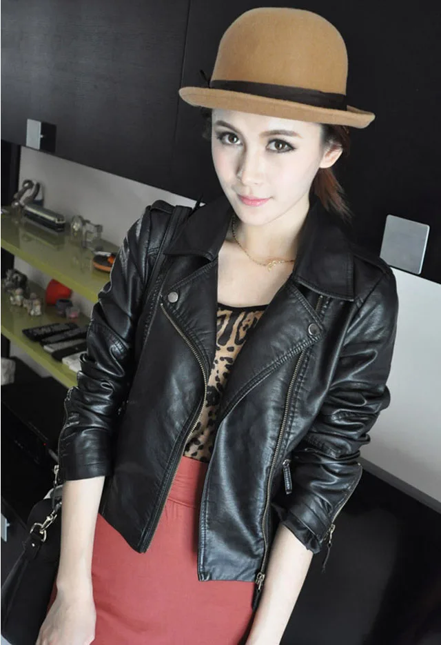 Горячая Распродажа брендовая Новая женская кожаная мотоциклетная куртка