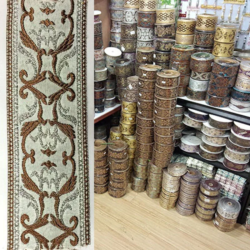 Кофейно-серая лента с вышивкой для покрытия кровати обод подушки одеяло края