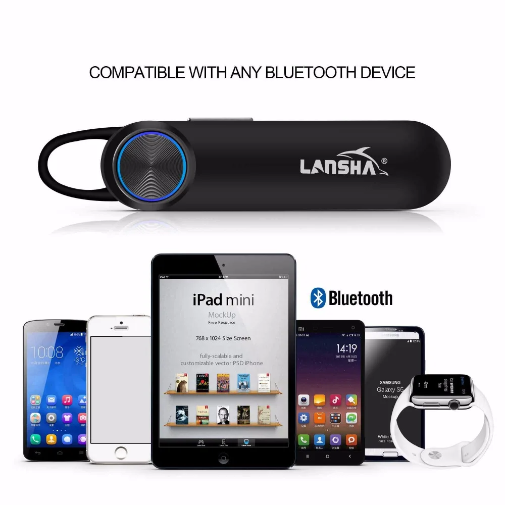 Lansha гарнитура Bluetooth Беспроводной Наушники с микрофоном наушники случае громкой