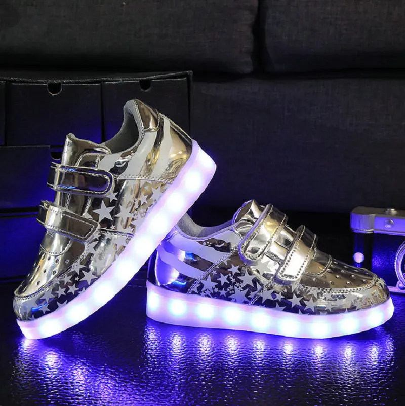 2018 Новый Лидер продаж Детские кроссовки с usb-зарядкой светодиодный светящиеся