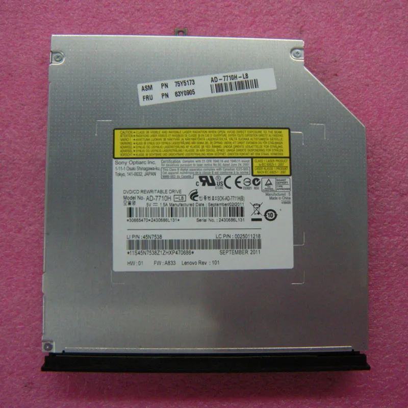 Оригинальный флэш накопитель SATA DVD/CD с перезаписываемой пластиной для Lenovo Thinkpad Edge