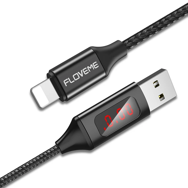 LED Digital Светодиодный usb-кабель FLOVEME для iPhone, samsung Galaxy, Micro USB type-C, прочный нейлоновый кабель, зарядный провод для huawei, Xiaomi - Цвет: LED Digital