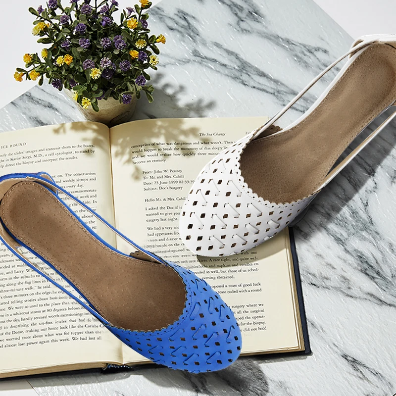 

Maxmuxun Women Woven Flats Cut Out Closed Toe Ballets Flats Shoes Slip-on Casual Loafers Shoes White Ladies Falts Driving Shoes