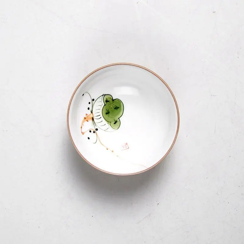 Керамика большой Размеры фарфорная чашка для чая Gaiwan и рисунком «кунг-фу чайный сервиз ручной росписью нарисованная маленькая чаша для церемонии Декорации для дома - Цвет: 4