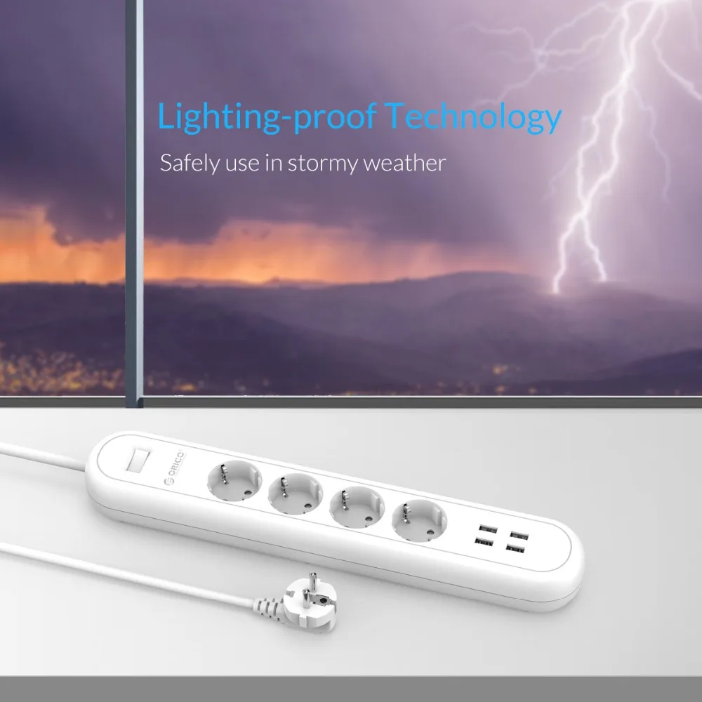 Смарт адаптер ORICO ODE с разъемом USB удлинительная розетка переключатель перегрузки