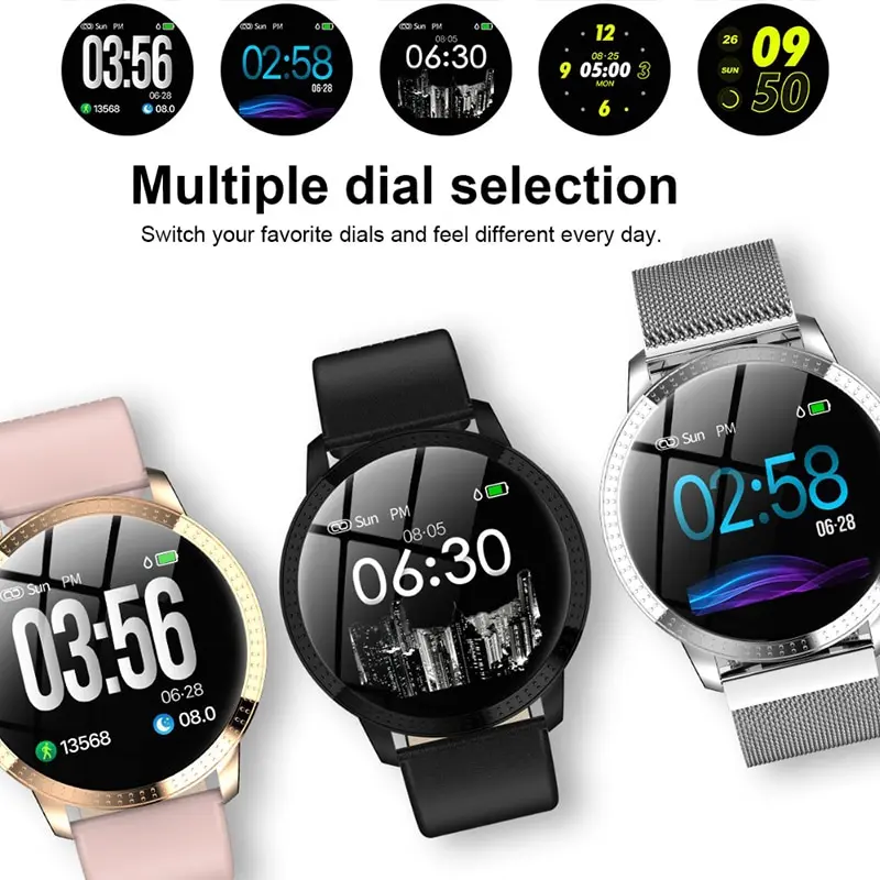 PARAXEN Для мужчин женщин модные часы Smart Watch с крови Давление монитор сердечного