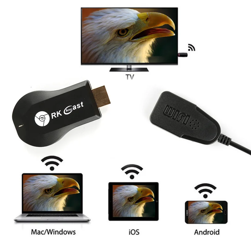 Беспроводной ТВ приемник Anycast M4 M9 Plus 1080P Wi Fi Поддержка Airplay HDMI для iPhone IOS