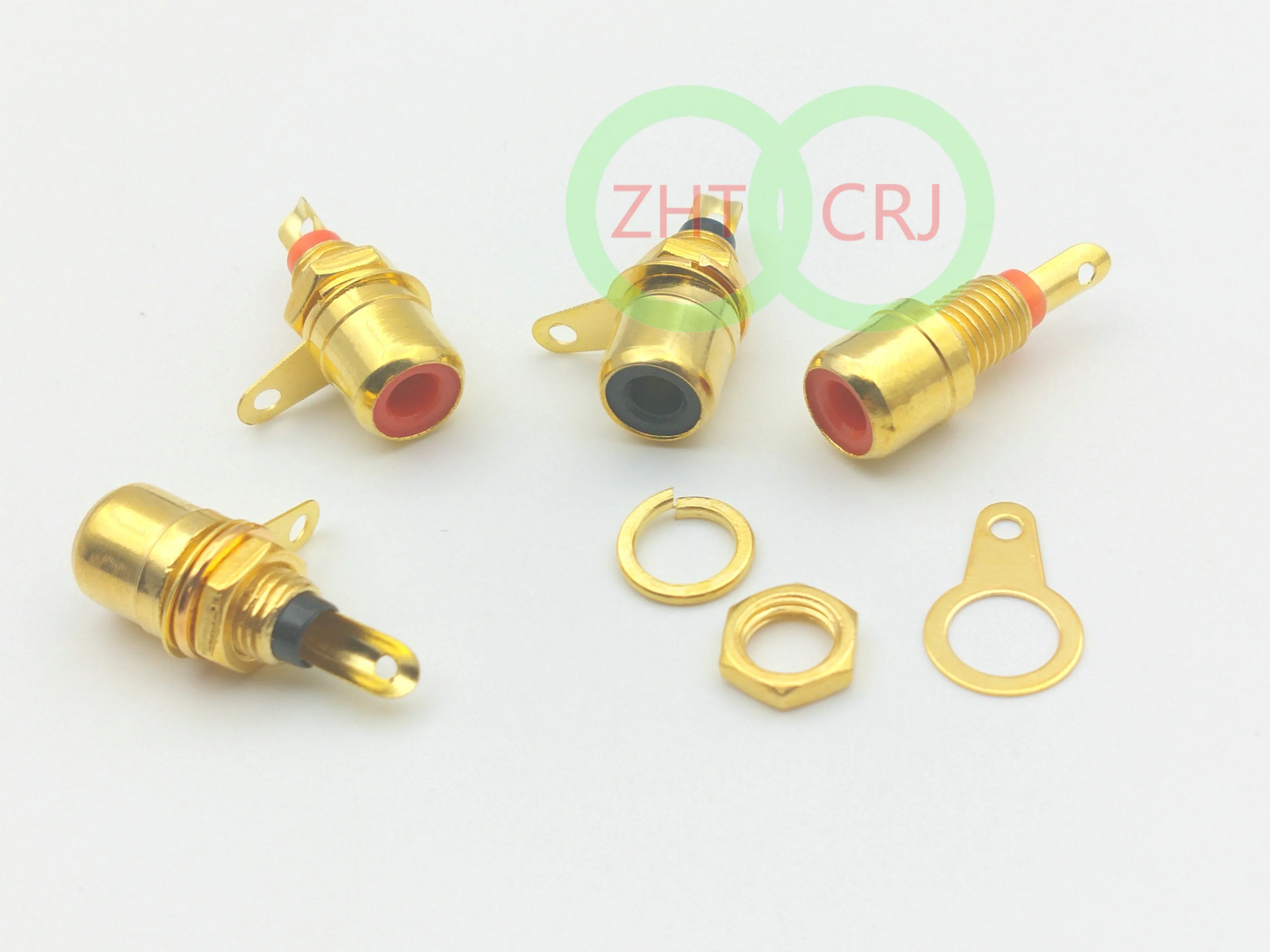 10 шт. Позолоченные RCA Phono Шасси Панель крепление гнездо (красный + черный)|socket p|socket