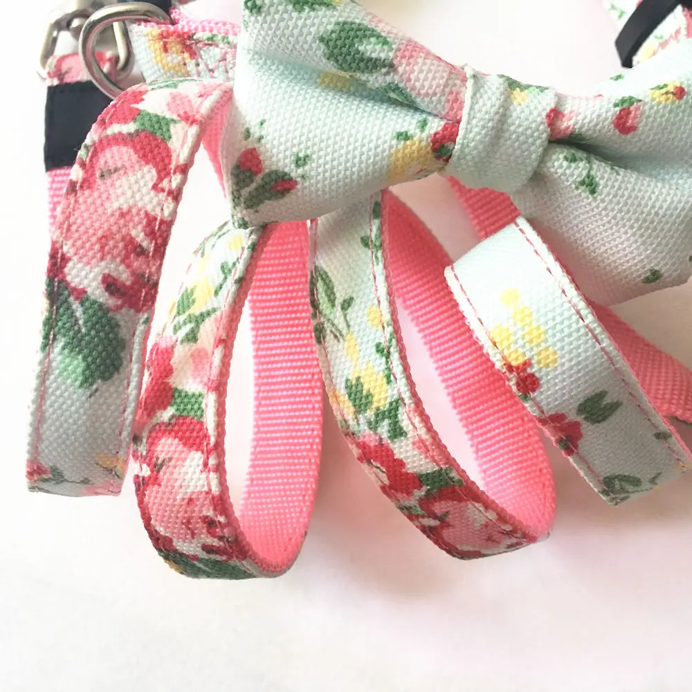 Новое поступление нейлоновый хлопковый цветочный принт ошейник и поводок для