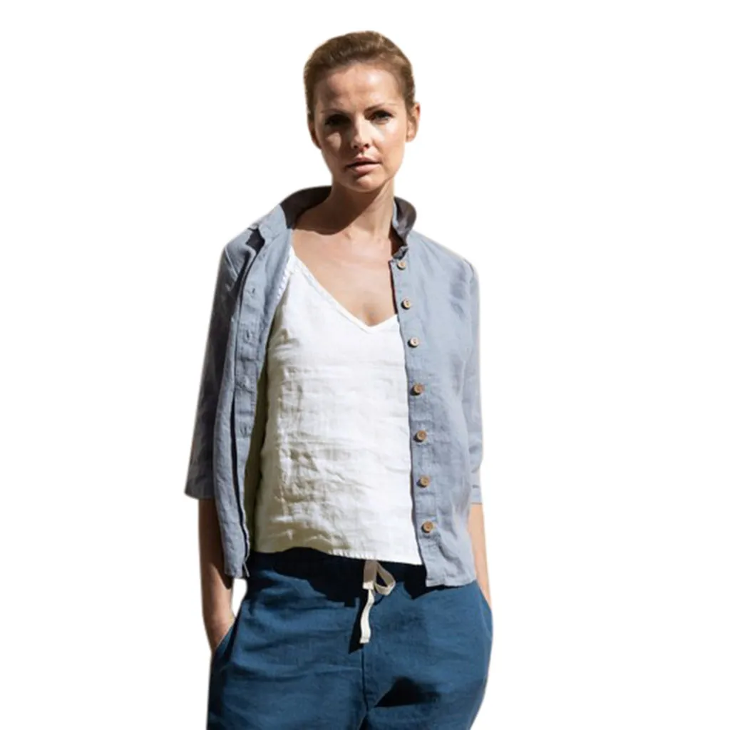 Для женщин сексуальные майки Лето V шеи хлопок лен короткий топ Strappy Повседневное