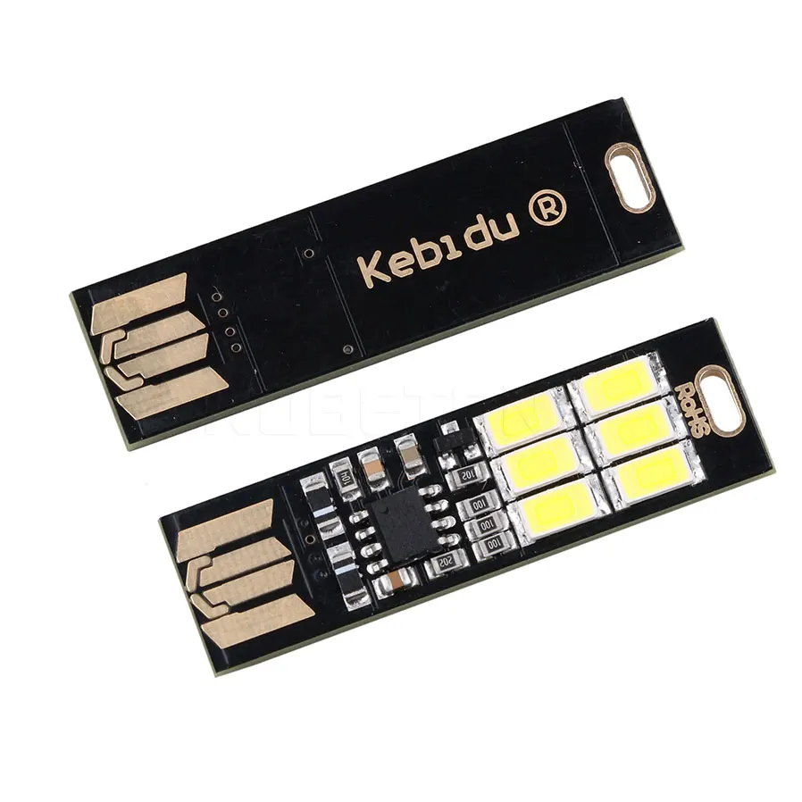 USB мини лампа с сенсорным затемнением карманная карта 6 светодиодами Ночной