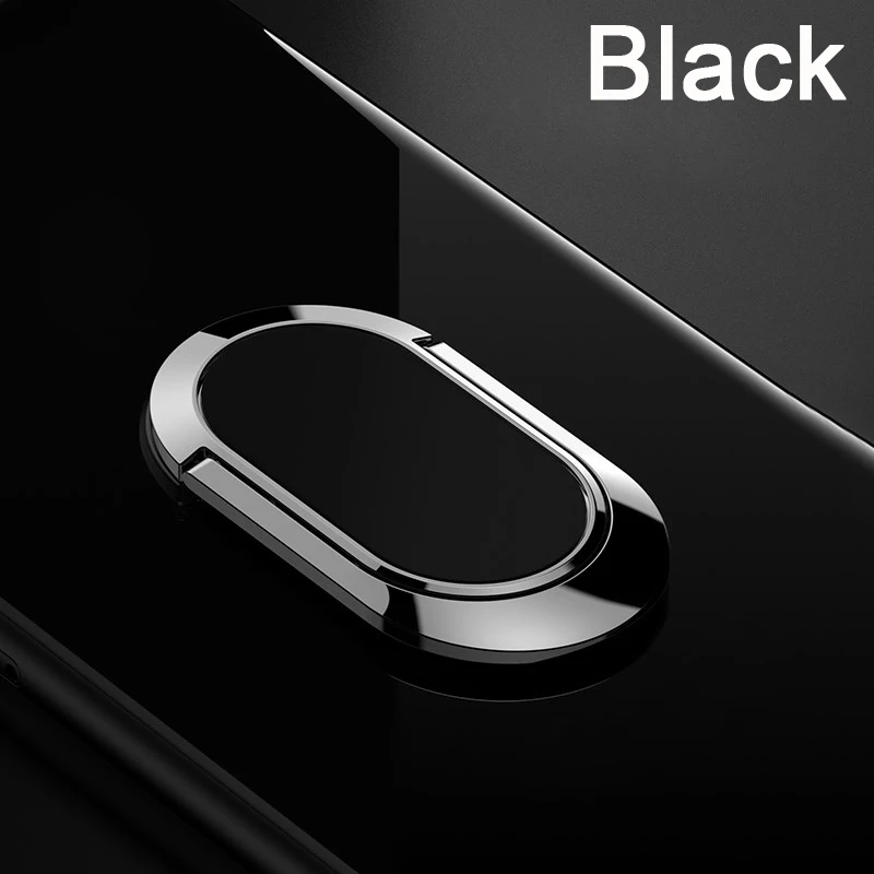 Power 5 Cover for Ulefone Power 5 Case luxury 6.0 inch Soft Black plastic Metal Finger Ring Funda for Ulefone Power 5S 5 S Cases - Цвет: Черный