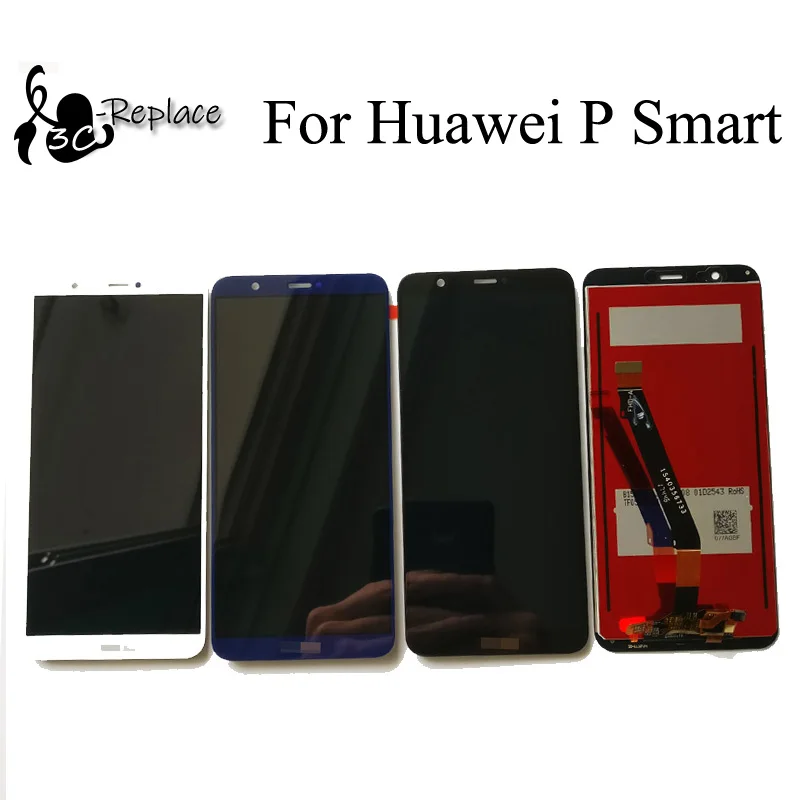 100% протестированный Черный/Белый Новый Для Huawei P Smart FIG-LX1 / FIG-L21 Полный ЖК-дисплей +