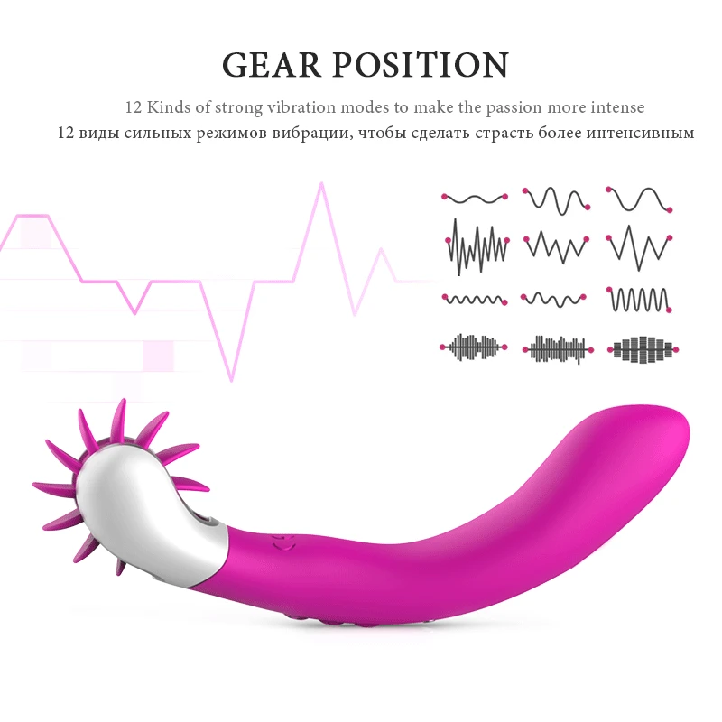 Стимуляция сосков Вращающийся вибратор для женщин G Spot силиконовый Вагинальный