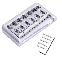 chrome 6 string fixed hard tail hardtail bridge for electric guitar replacement